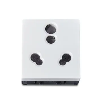 Schneider Electric Zencelo 6A/16A 3 Pin Socket with Shutter - White, Code: IN8426/16