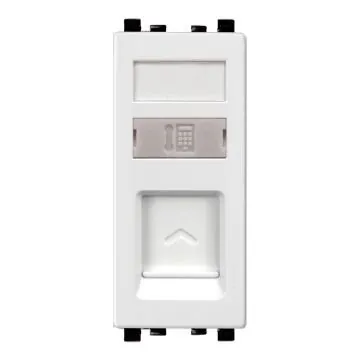 Schneider Electric Zencelo Telephone Outlet with shutter (1 Gang) - White, Code: IN8431RJS4