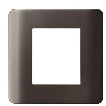 Schneider Electric Zencelo 2M Grid & 2M Cover Frame - Dark Grey, Code: IN8402C(BZ)