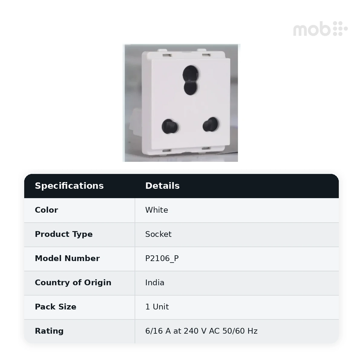 Schneider Electric Livia 10A/16A 3-pin Socket Outlet with Shutter - White, Code: P2106_P - image 2