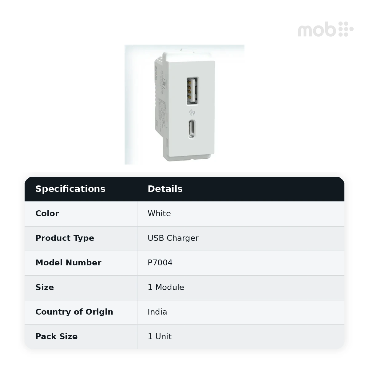 Schneider Electric Livia Livia A+C Type USB Charger (1M) - White, Code: P7004 - image 2