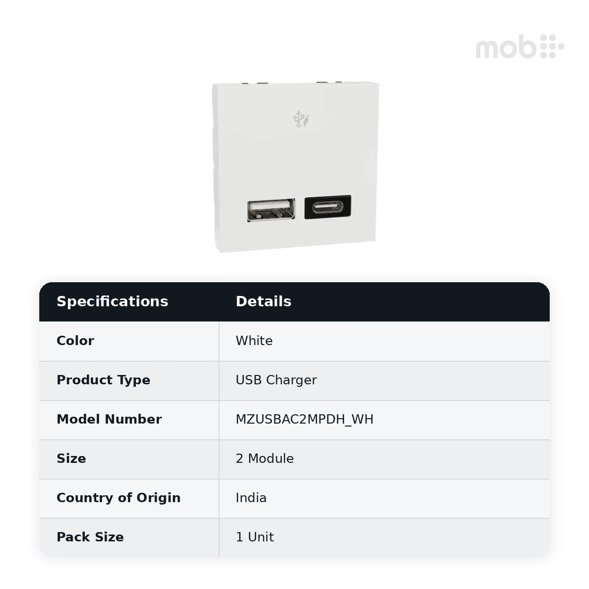 Schneider Electric Miluz ZeTa A+C USB Charger PD Hztl 2M - White, Code: MZUSBAC2MPDH_WH - image 2