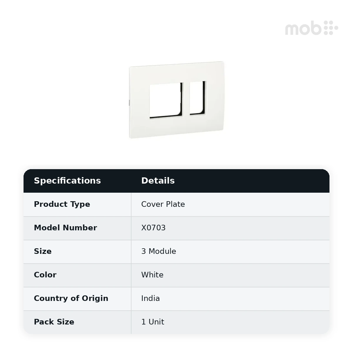 Schneider Electric Opale 3 M Grid & 3 M Cover Frame - White, Code: X0703 - image 2