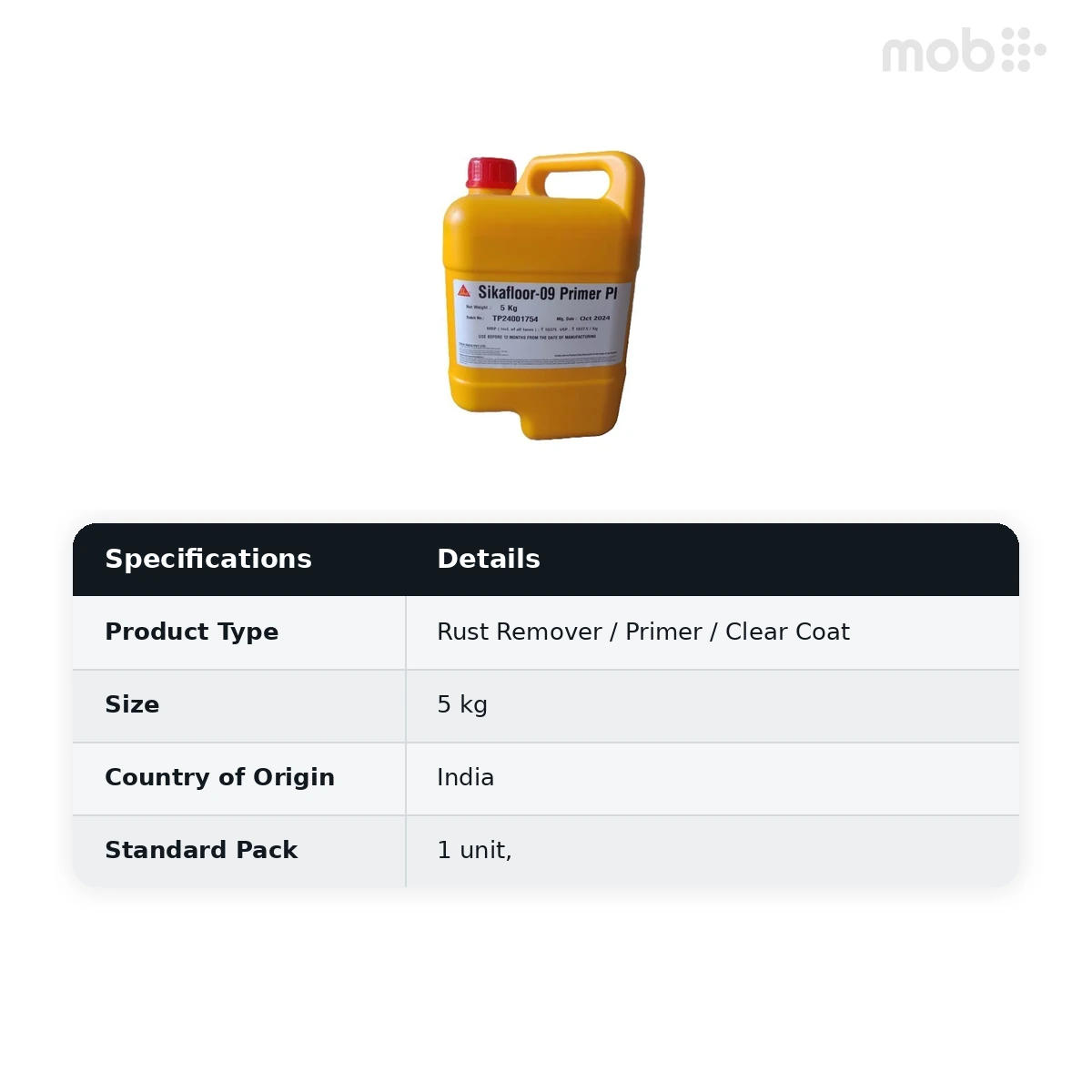 Sika Acrylic Primer Sikafloor-09 Primer 5kg (Pack of 1) - image 2
