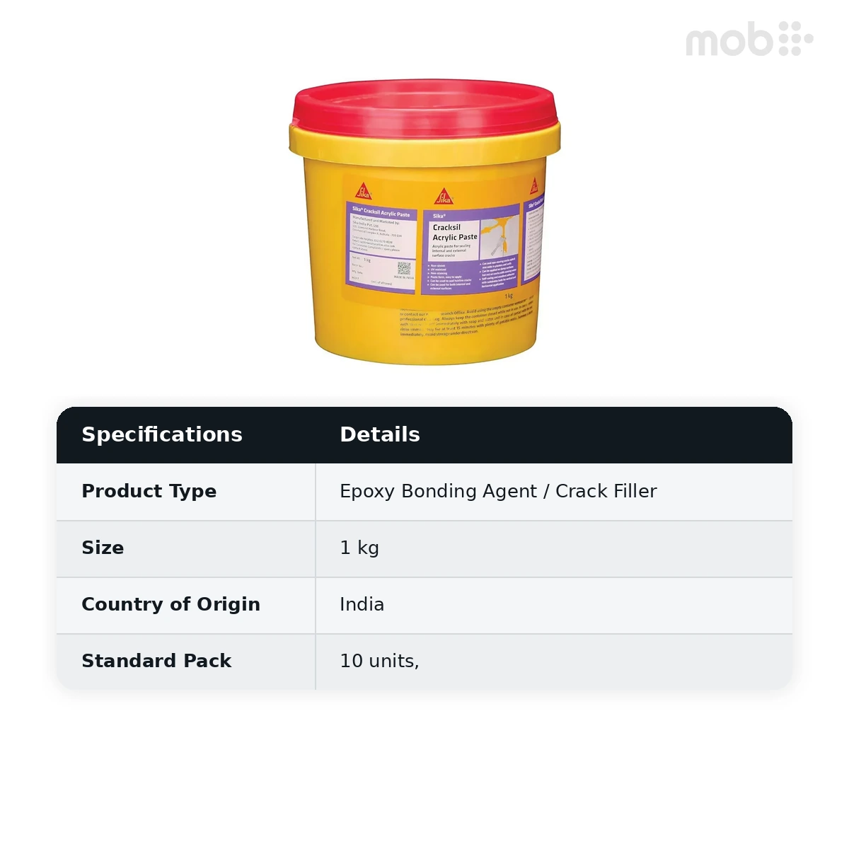Sika Crack Filler Acrylic Paste 1kg (Pack of 10) - image 2