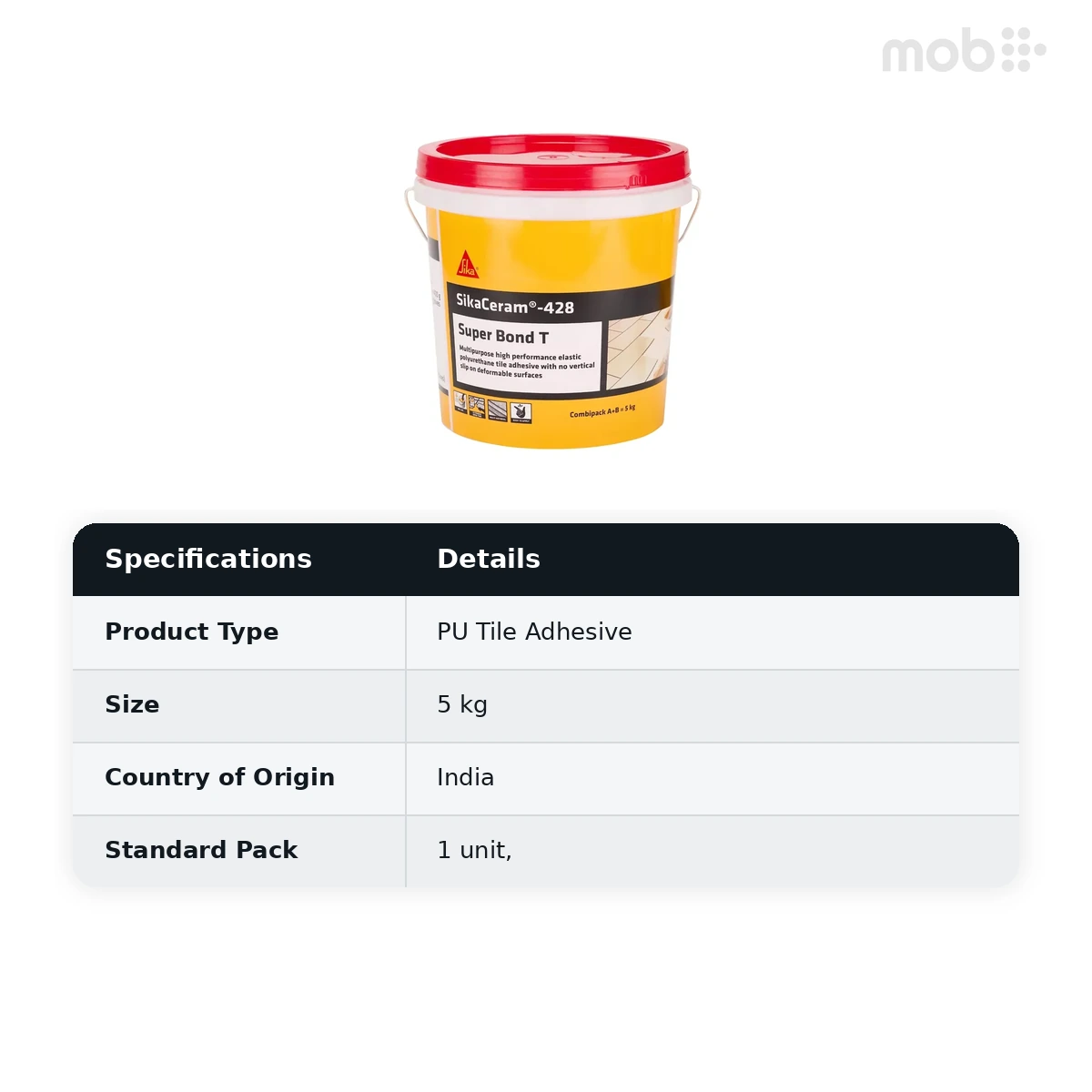 Sika PU Adhesive Sikaceram-428 Super Bond T 5kg (Pack of 1) - image 2