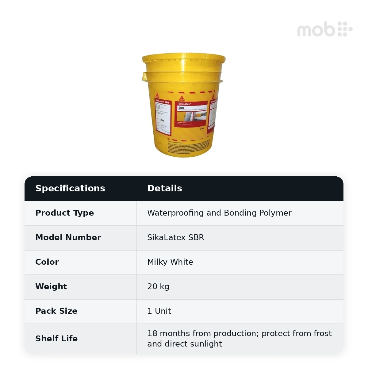 SikaLatex SBR Waterproofing and Bonding Polymer Milky White 20 kg - image 2
