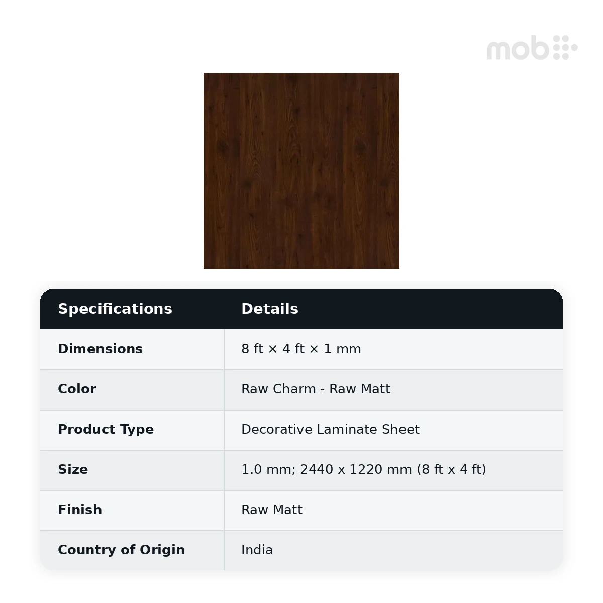 Stylam Raw Charm Raw Matt Decorative Laminate, 8 ft x 4 ft, 1.0 mm, Code: 2202 RM