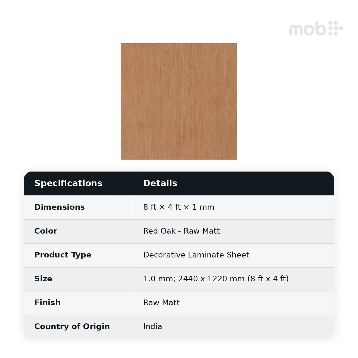 Stylam Red Oak Raw Matt Decorative Laminate, 8 ft x 4 ft, 1.0 mm, Code: 7422 RM - image 2