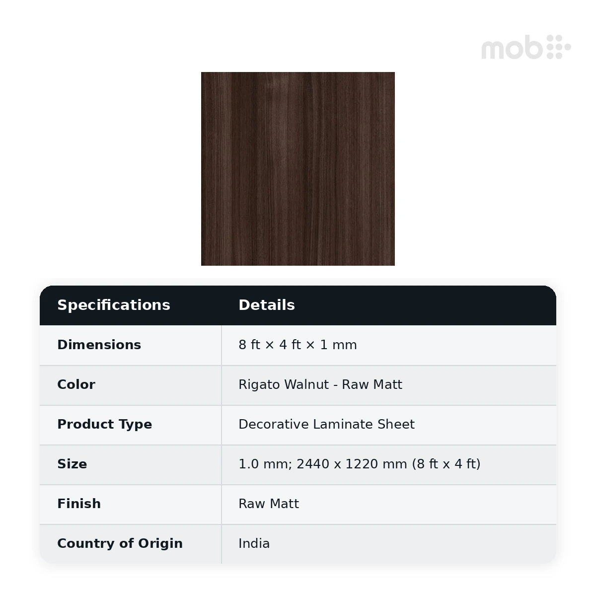 Stylam Rigato Walnut Raw Matt Decorative Laminate, 8 ft x 4 ft, 1.0 mm, Code: 2818 RM - image 2