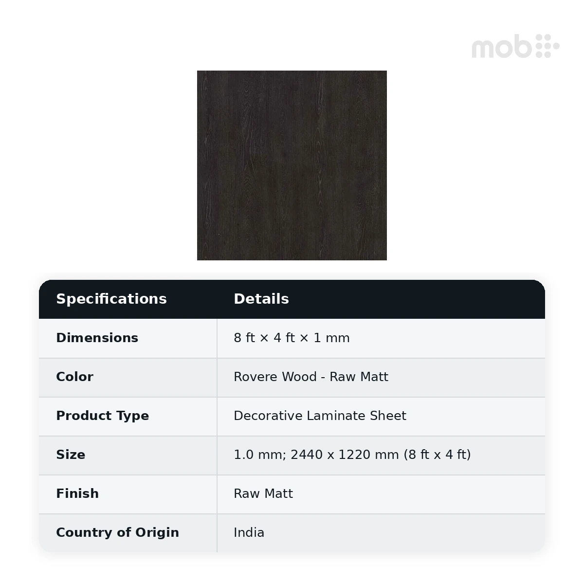 Stylam Rovere Wood Raw Matt Decorative Laminate, 8 ft x 4 ft, 1.0 mm, Code: 2335 RM