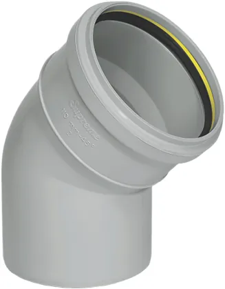 Supreme PVC S.W.R Bend 45°, 160mm, Ring Type