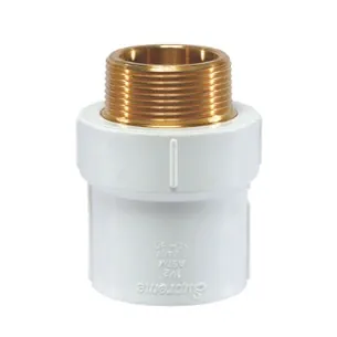 Supreme Aqua Gold uPVC SCH 80 Reducing Male Threaded Adapter (Brass Insert), 3/4 x 1/2 inch (20 x 15 mm)