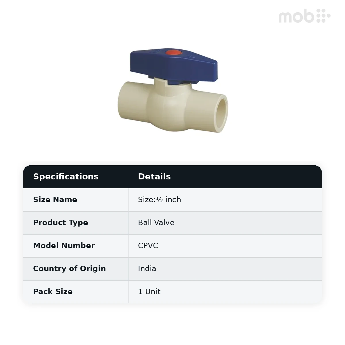 Supreme Lifeline CPVC Ball Valve, ½ inch