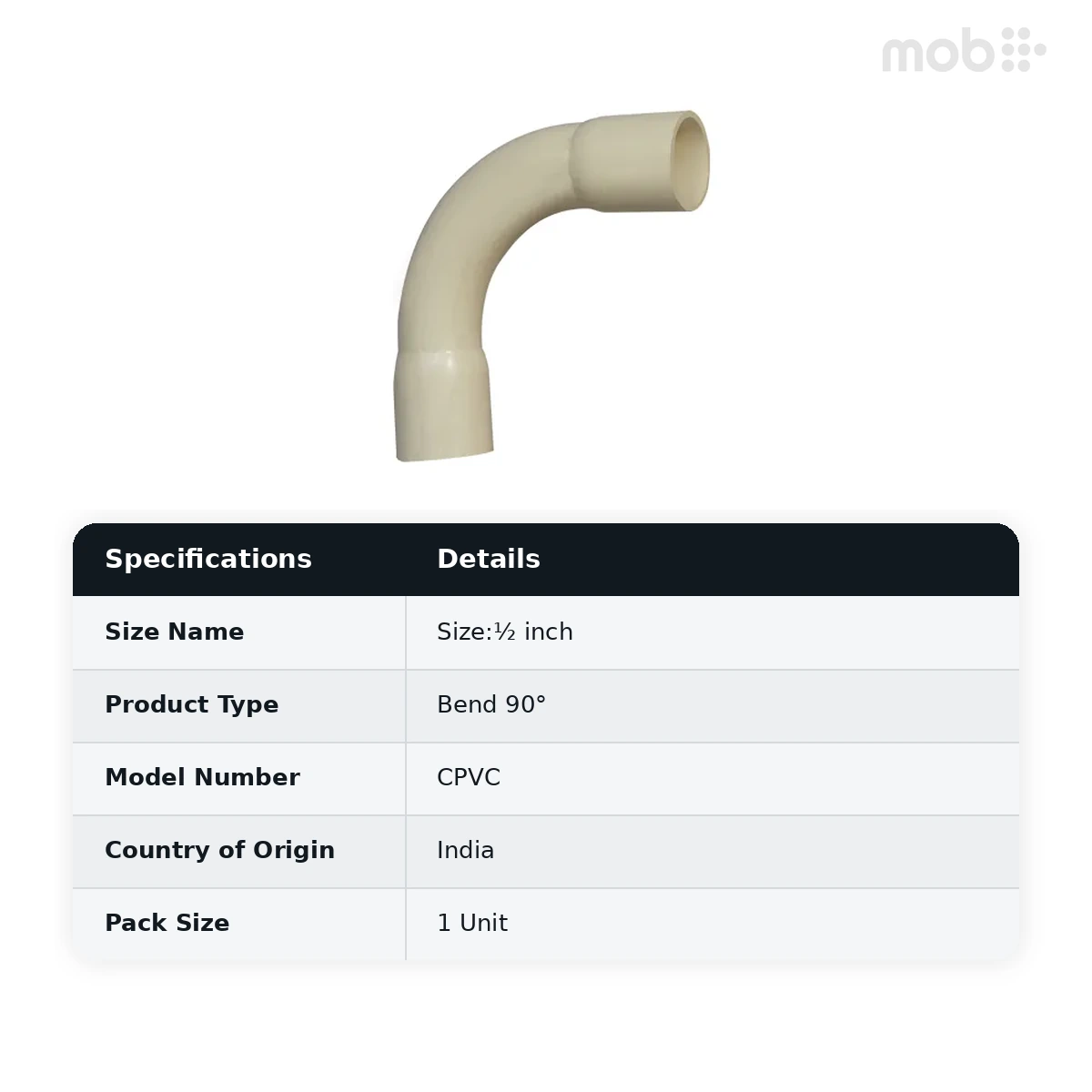 Supreme Lifeline CPVC Bend 90°, ½ inch