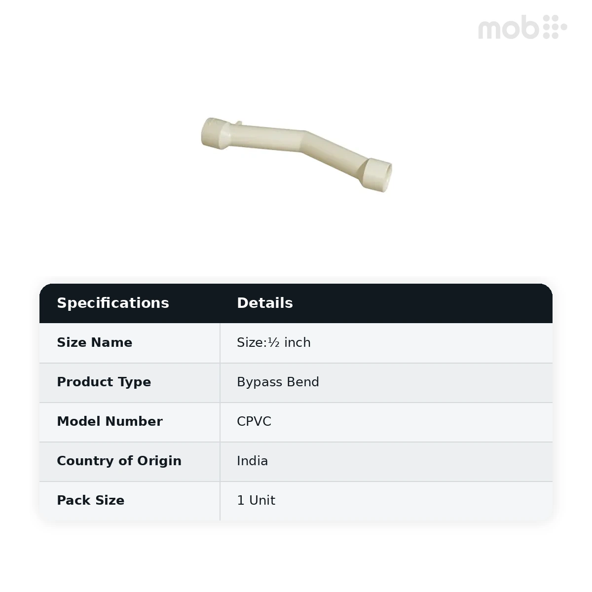 Supreme Lifeline CPVC Bypass Bend, ½ inch - image 2