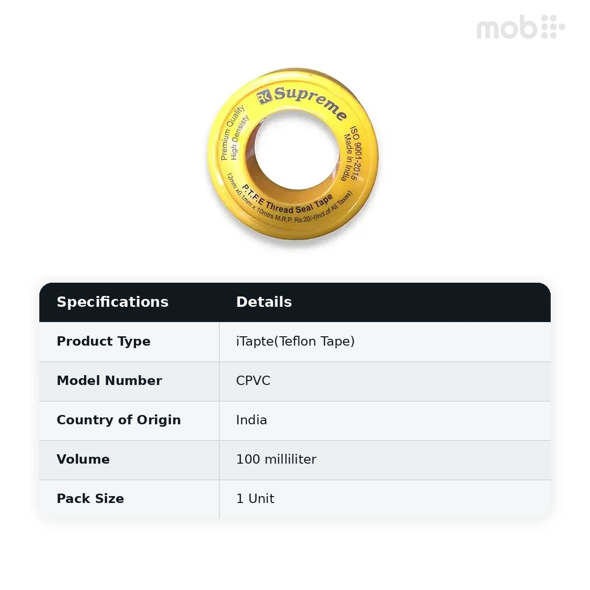 Supreme Lifeline CPVC iTapte(Teflon Tape) - image 2