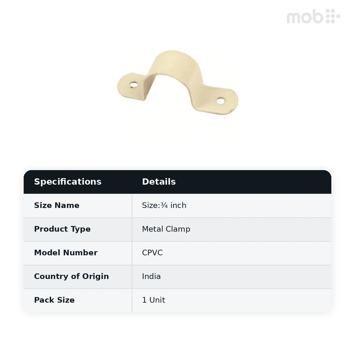 Supreme Lifeline CPVC Metal Clamp, ¾ inch - image 2