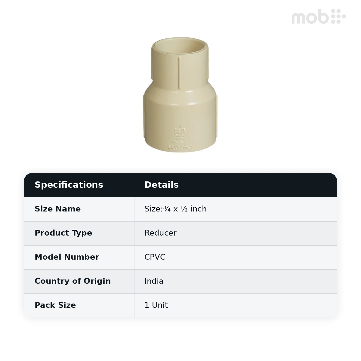 Supreme Lifeline CPVC Reducer, ¾ x ½ inch