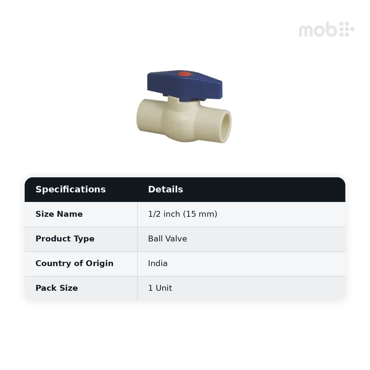Supreme Lifeline CPVC SDR 11 Ball Valve, 1/2 inch (15 mm) - image 2