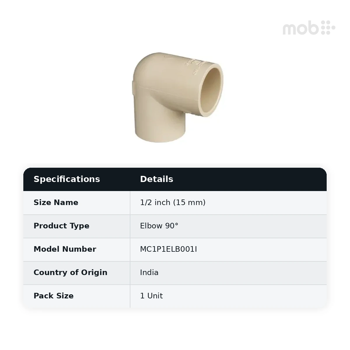 Supreme Lifeline CPVC SDR 11 Elbow 90°, 1/2 inch (15 mm)