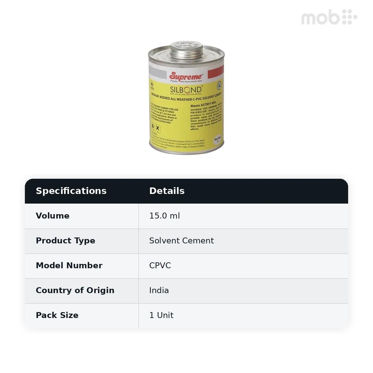 Supreme Lifeline CPVC Solvent Cement, 15ml - image 2