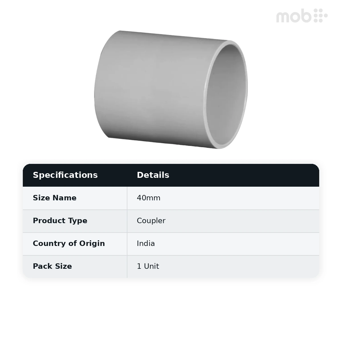 Supreme PVC Agriculture Coupler, 6 kg, 40mm - image 2