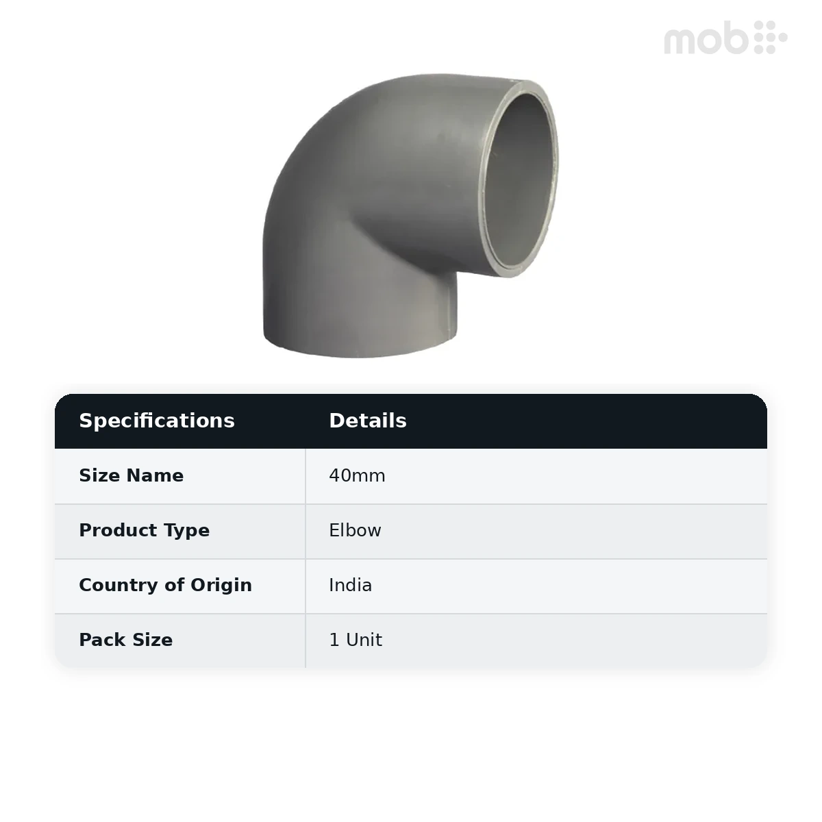 Supreme PVC Agriculture Elbow , 6 kg, 40mm - image 2