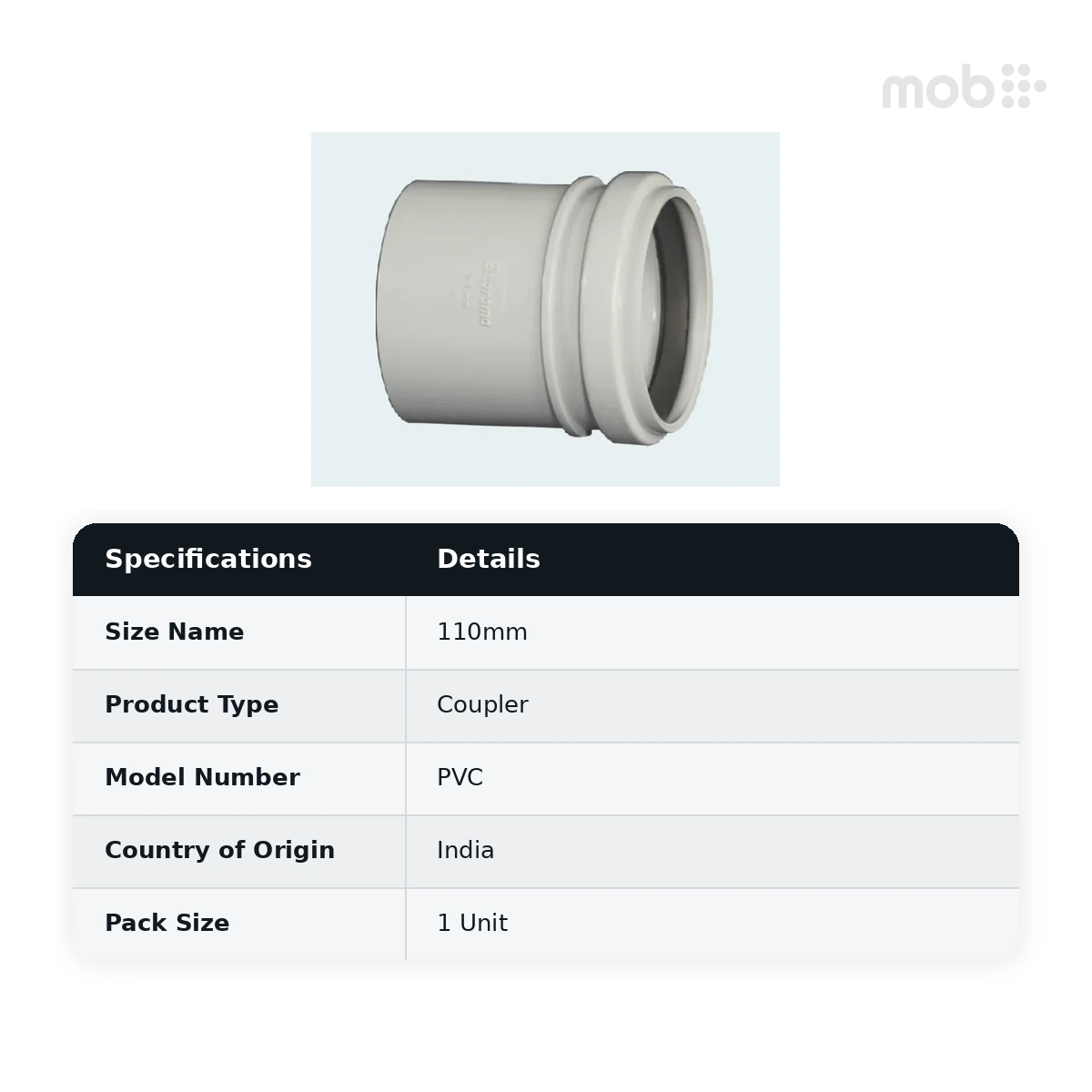 Supreme PVC S.W.R Coupler, 110mm, Ring Type - image 2