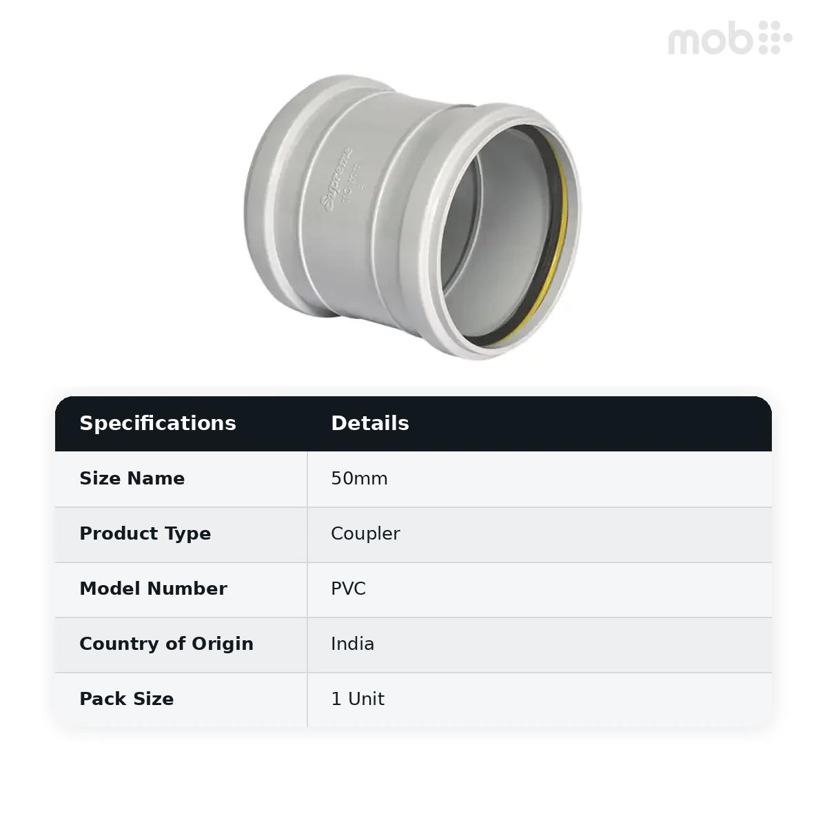 Supreme PVC S.W.R Coupler, 50mm, Ring Type - image 2