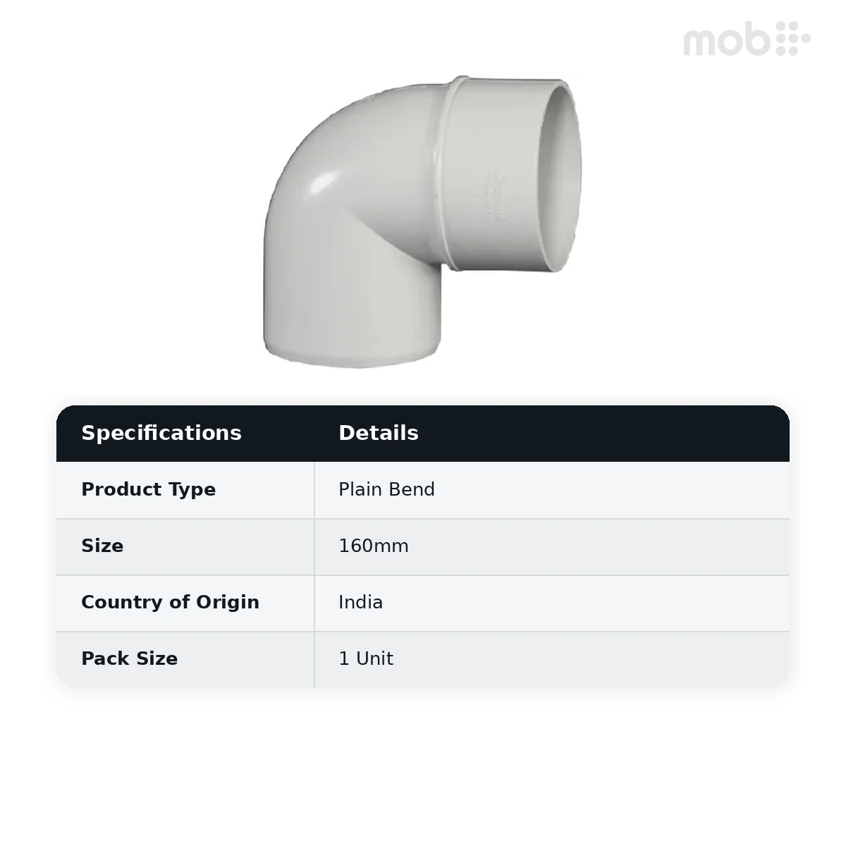 Supreme PVC S.W.R Plain Bend, 160mm, Pasting Type - image 2