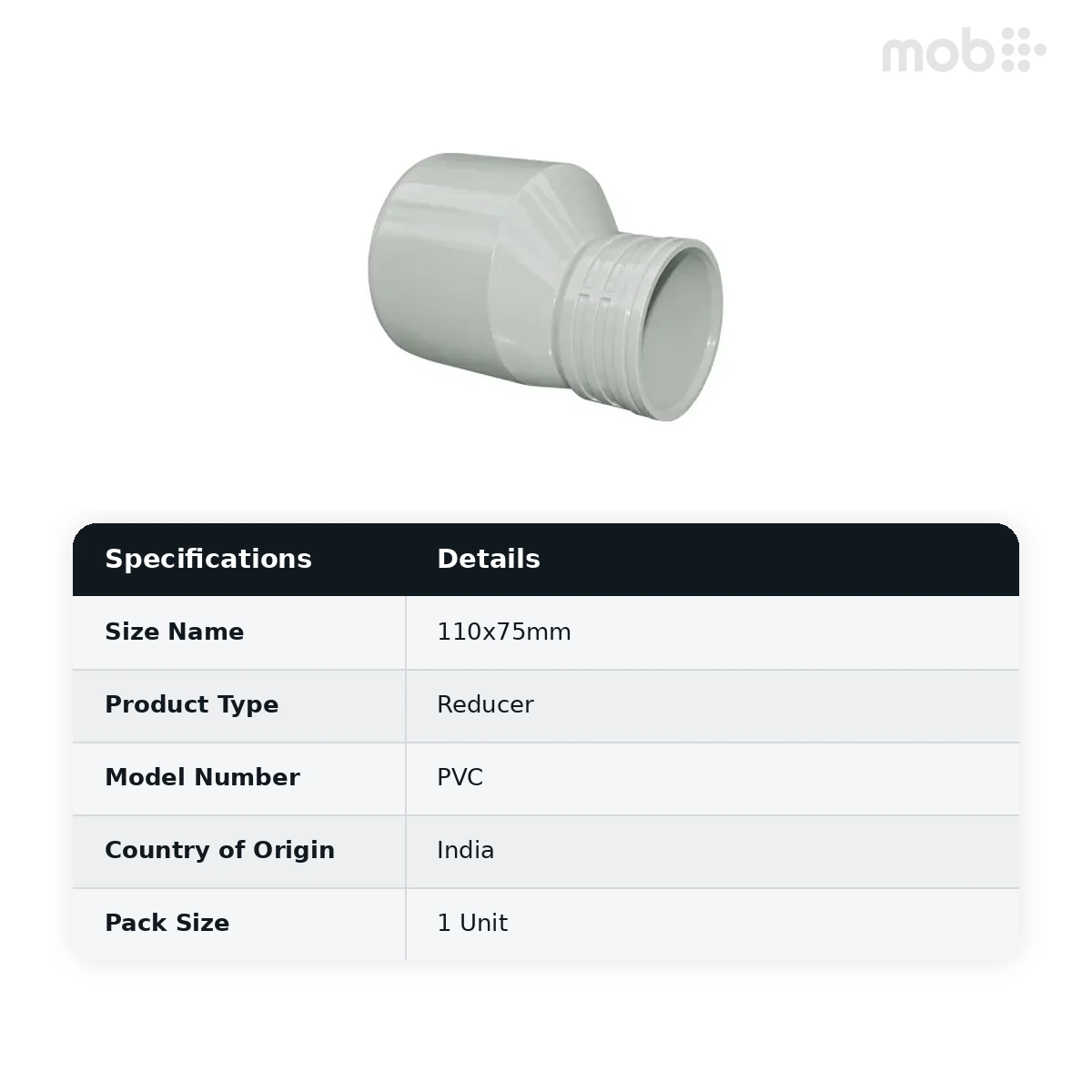 Supreme PVC S.W.R Reducer, 110x75mm, Pasting Type