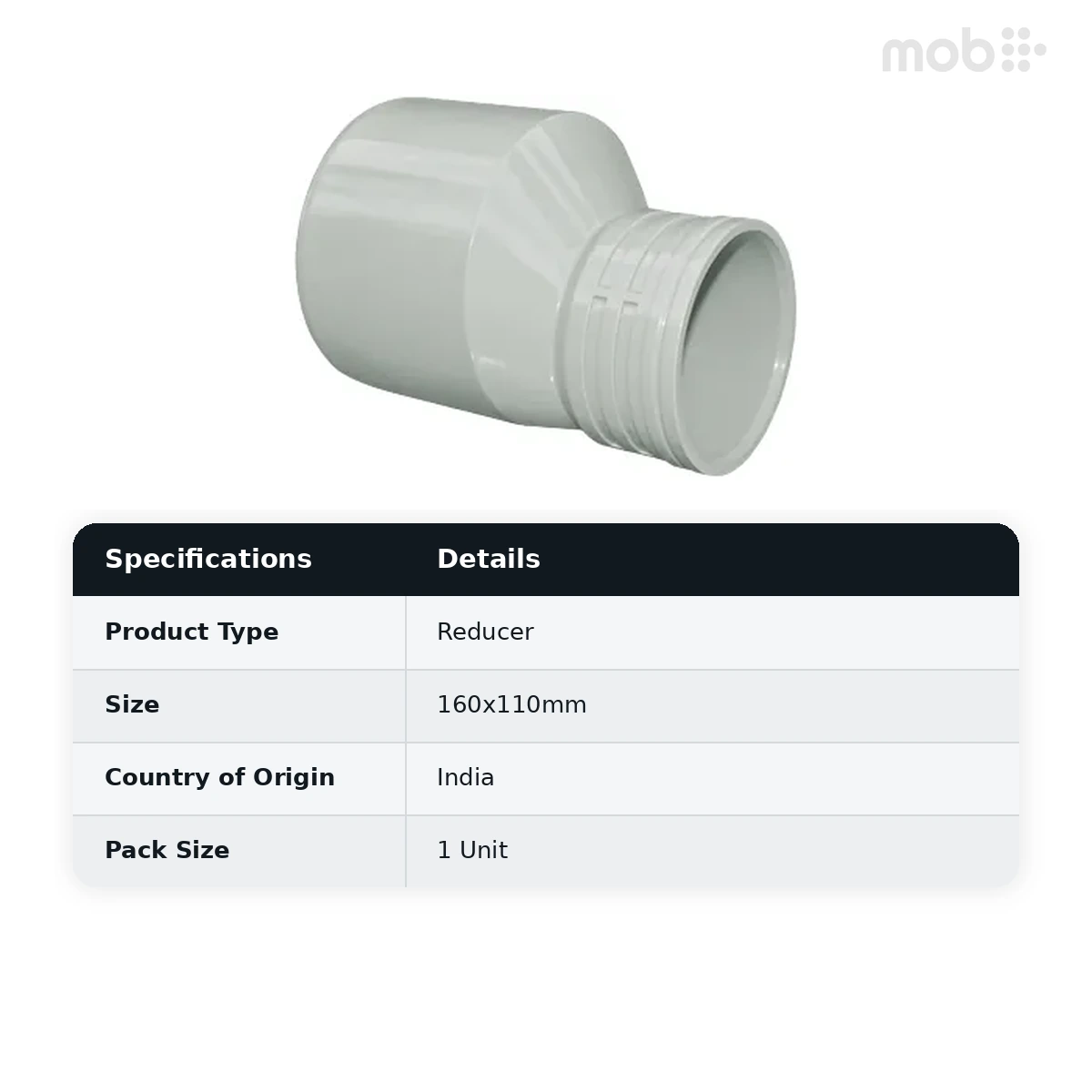 Supreme PVC S.W.R Reducer, 160x110mm, Pasting Type - image 2