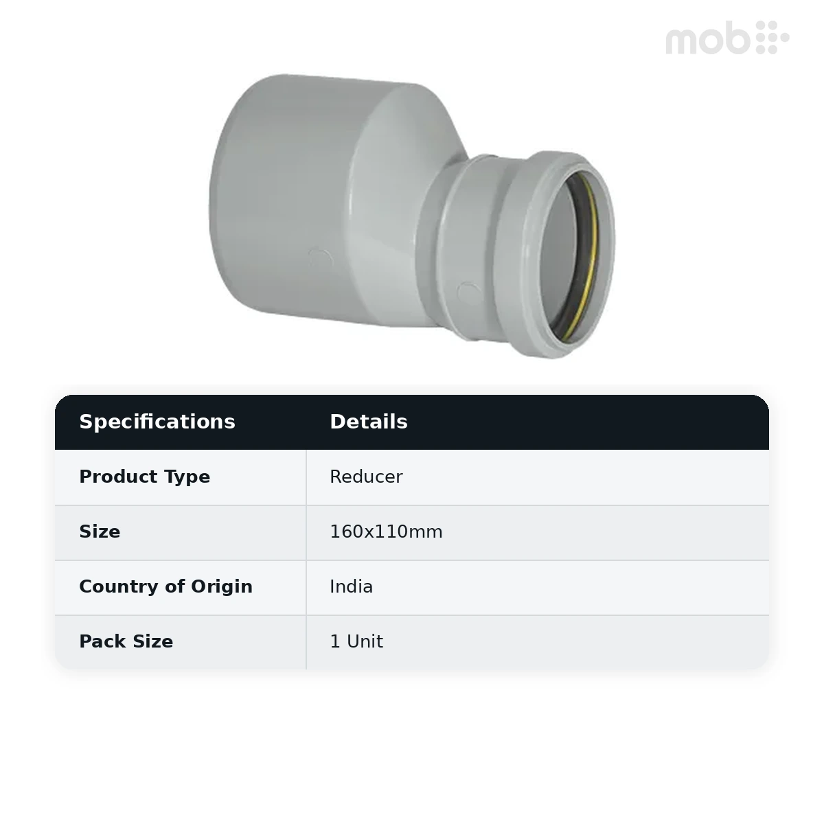 Supreme PVC S.W.R Reducer, 160x110mm, Ring Type - image 2
