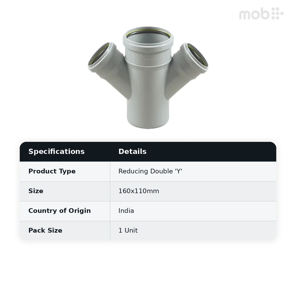 Supreme PVC S.W.R Reducing Double 'Y', 160x110mm