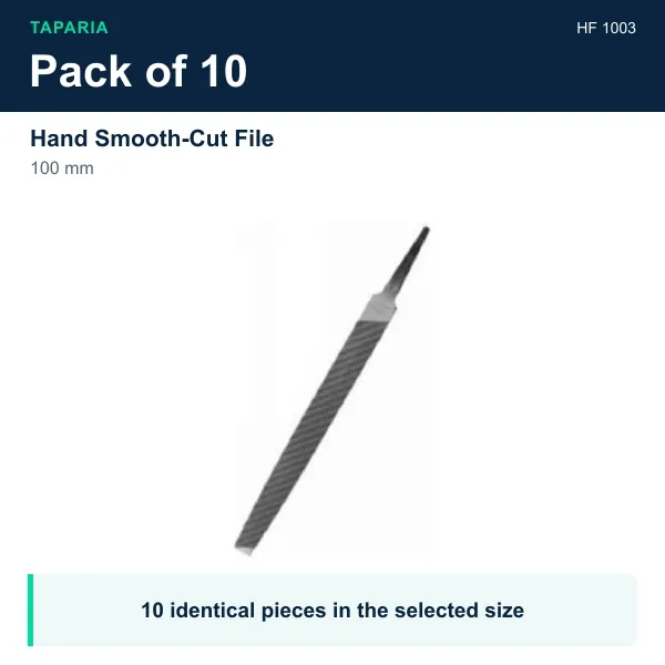 Taparia Hand Smooth-Cut File 100 mm HF 1003 - Pack of 10 pieces - image 2