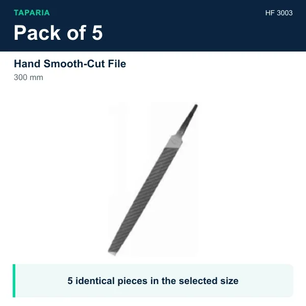 Taparia Hand Smooth-Cut File 300 mm HF 3003 - Pack of 5 pieces - image 2