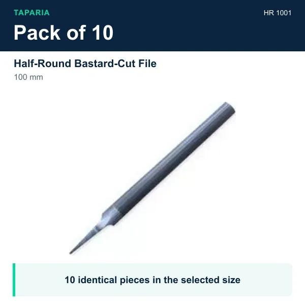 Taparia Half-Round Bastard-Cut File 100 mm HR 1001 - Pack of 10 pieces - image 2