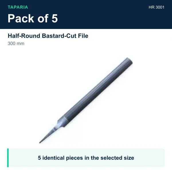 Taparia Half-Round Bastard-Cut File 300 mm HR 3001 - Pack of 5 pieces - image 2