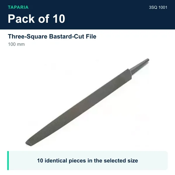 Taparia Three-Square Bastard-Cut File 100 mm 3SQ 1001 - Pack of 10 pieces - image 2