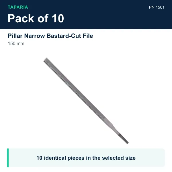 Taparia Pillar Narrow Bastard-Cut File 150 mm PN 1501 - Pack of 10 pieces - image 2