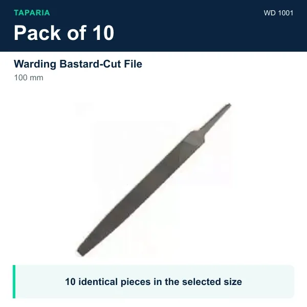 Taparia Warding Bastard-Cut File 100 mm WD 1001 - Pack of 10 pieces - image 2