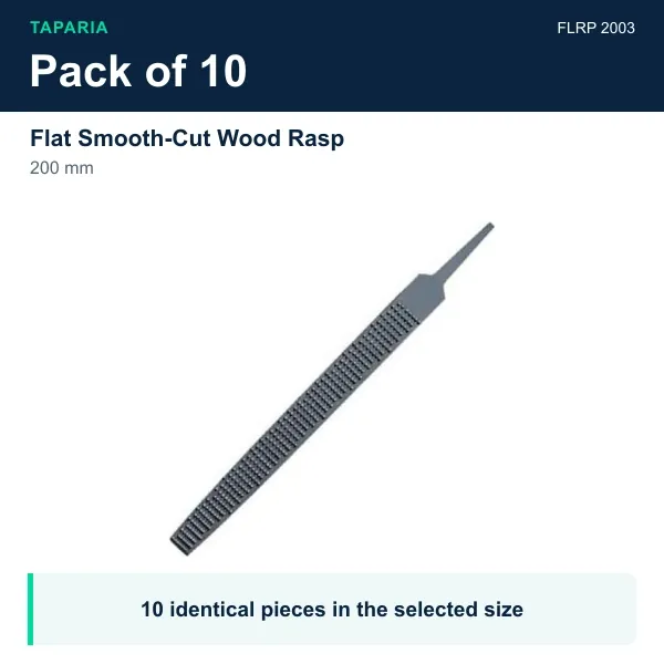 Taparia Flat Smooth-Cut Wood Rasp 200 mm FLRP 2003 - Pack of 10 pieces - image 2