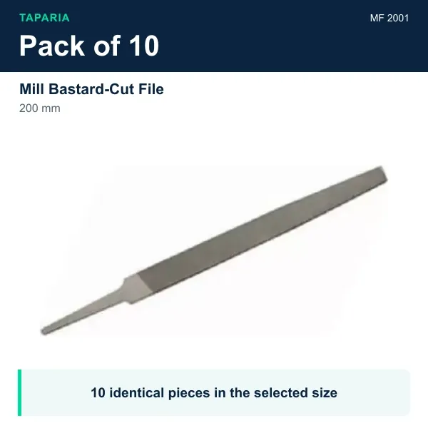 Taparia Mill Bastard-Cut File 200 mm MF 2001 - Pack of 10 pieces - image 2