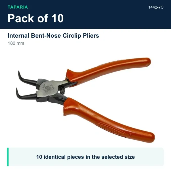 Taparia Internal Bent-Nose Circlip Pliers 180 mm 1442-7C - Pack of 10 pieces - image 2