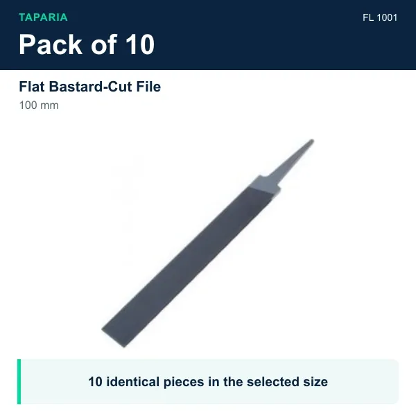 Taparia Flat Bastard-Cut File 100 mm FL 1001 - Pack of 10 pieces - image 2