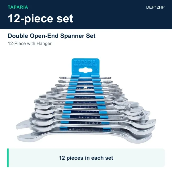 Taparia Double Open-End Spanner Set 12-Piece with Hanger DEP12HP - image 2