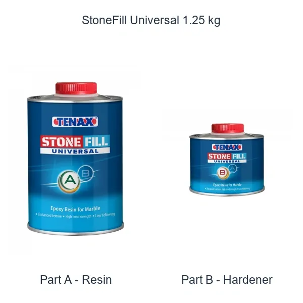 Tenax StoneFill Universal Stone Epoxy Resin Kit, 1.25 kg, Transparent, FCC923312900P2P