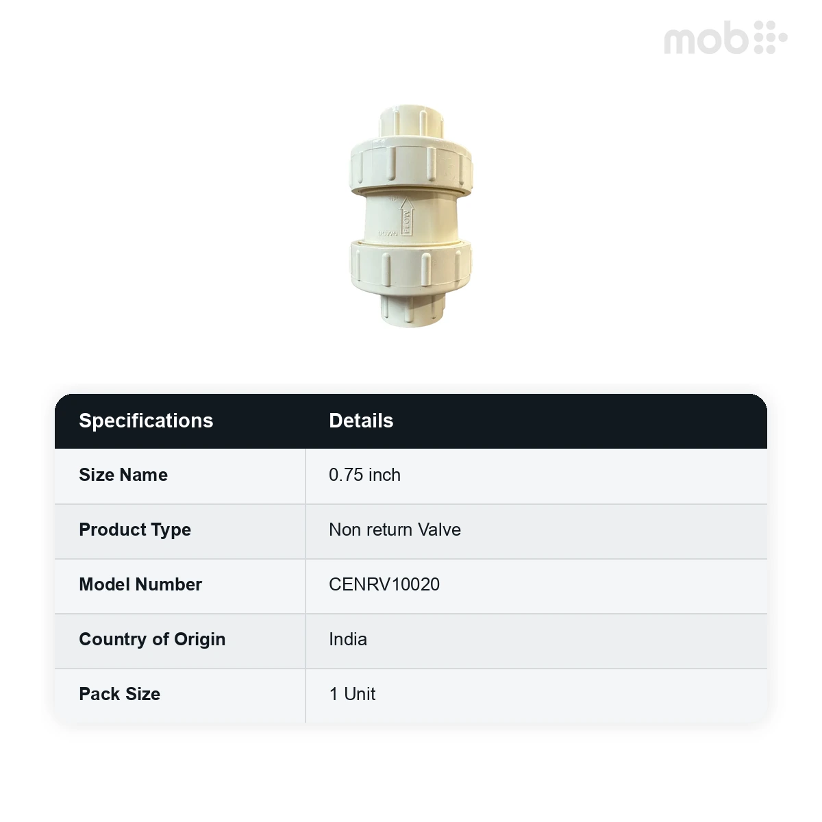Truflo CPVC Non Return Valve 20 mm (3/4 inch) code: CENRV10020 - image 2