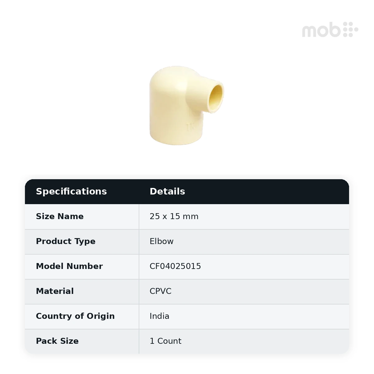 Truflo CPVC Reducer Elbow 90° 25 x 15 mm - CF04025015 - image 2